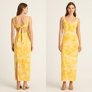 Yellow Tie-Back Maxi Dress